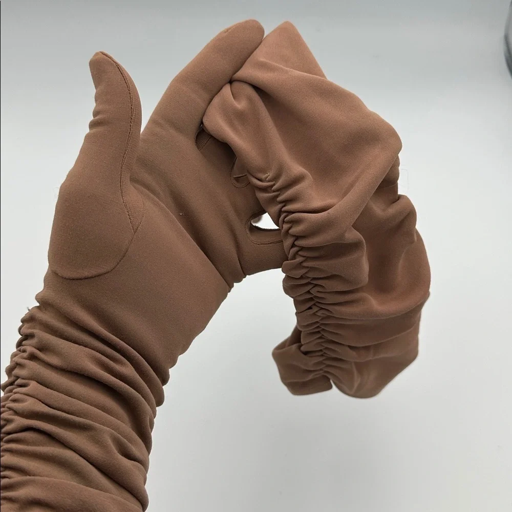 Vintage 60s Van Raalte Brown Tan Elbow Gloves One Size